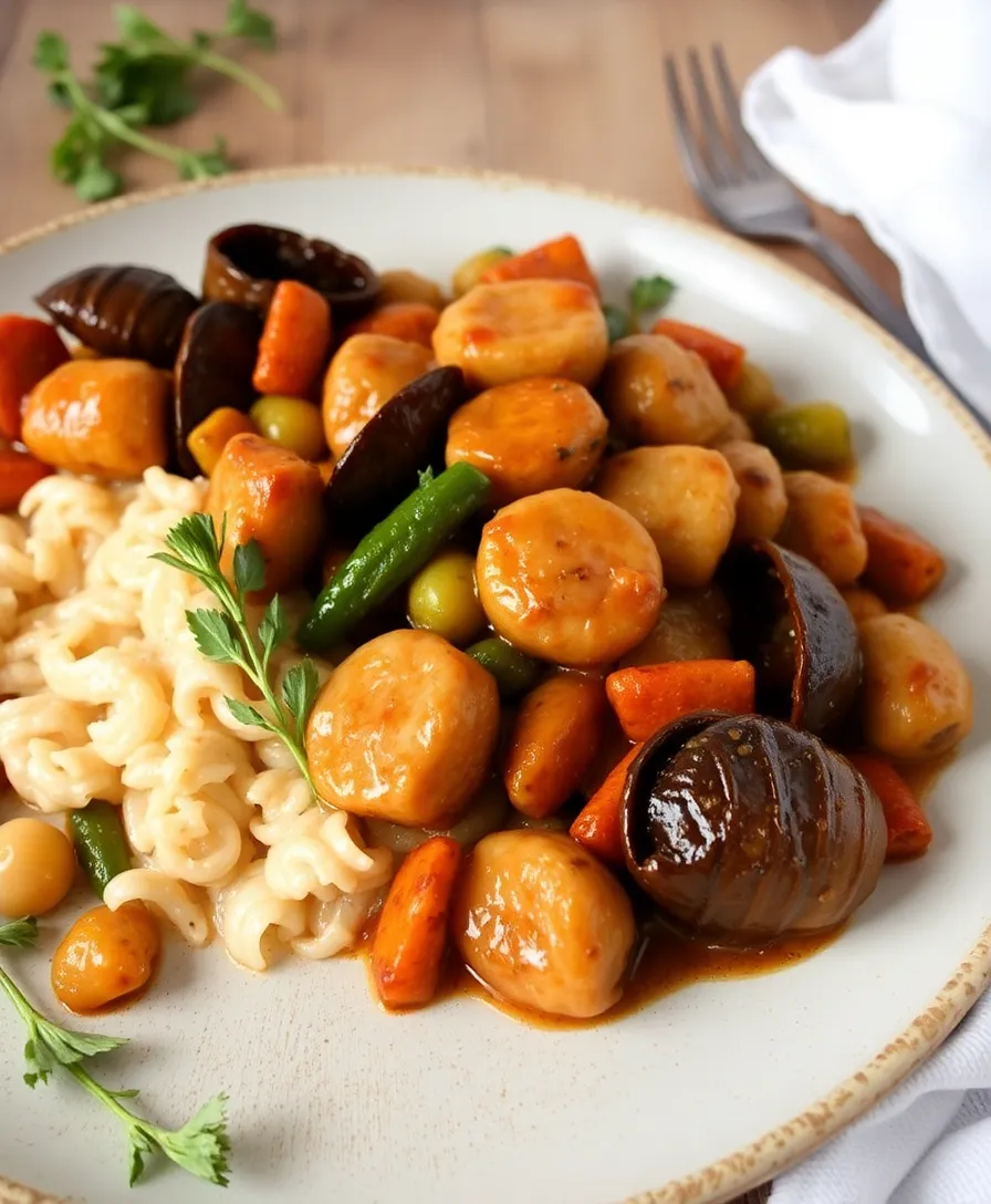 Nouilles Sautées au Poulet à la Sauce Soja et Légumes Croquants