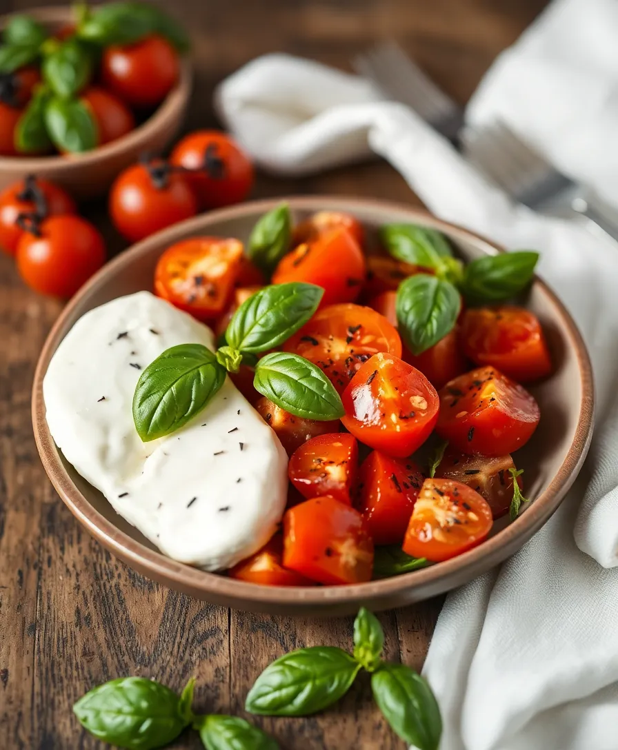 Salade Burrata aux Tomates et Basilic