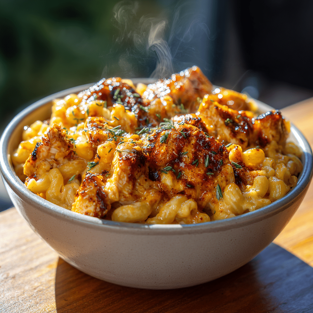 BBQ Chicken Mac and Cheese Bake
