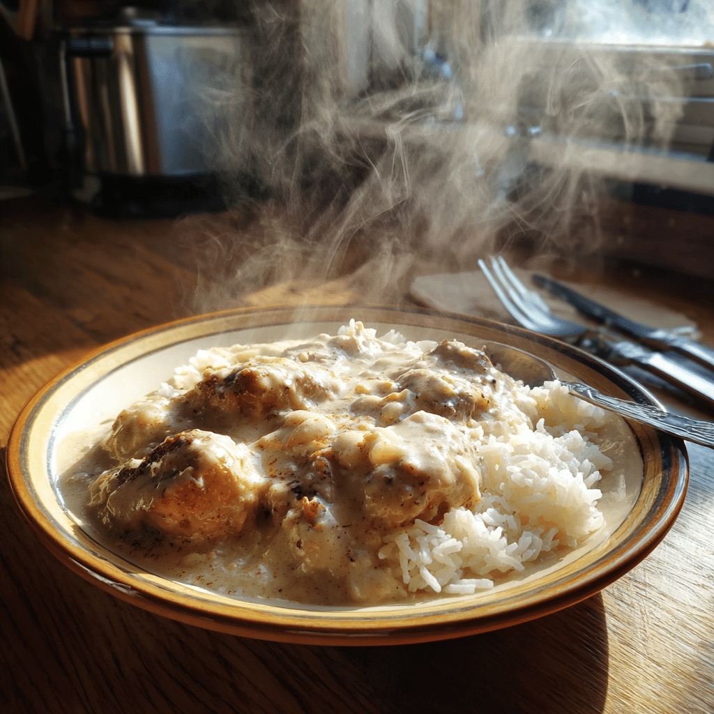 Creamy Smothered Chicken and Rice Quick Comfort Dinner