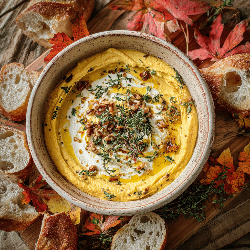Pumpkin Whipped Feta Dip Fall Appetizer Recipe