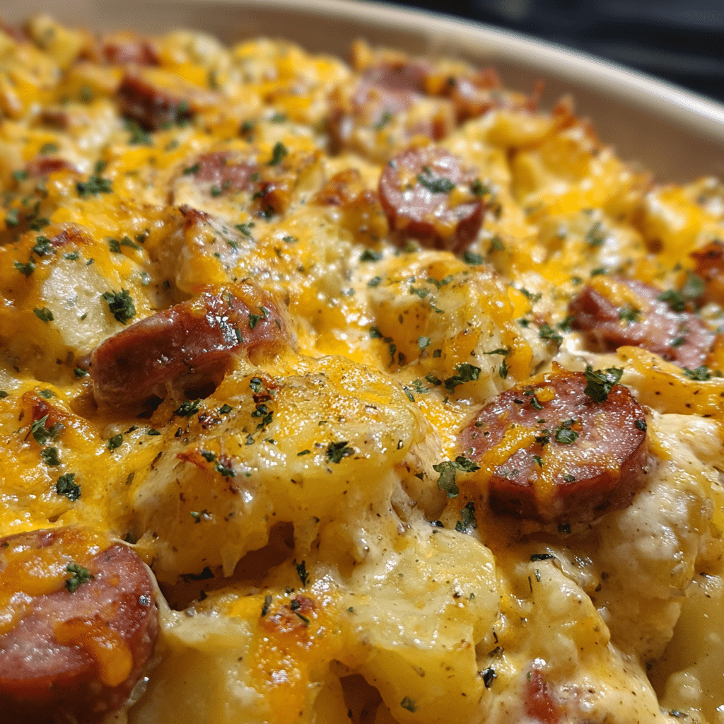 Cheesy Ranch Potatoes with Smoked Sausage