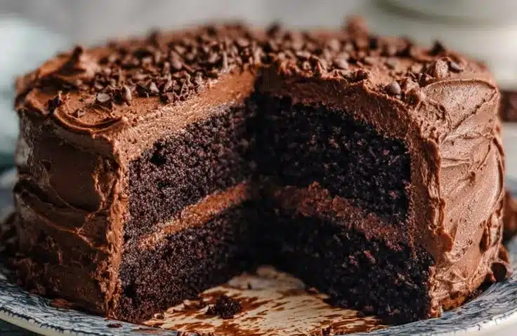 Delicious Better Than Bakery Chocolate Cake with rich chocolate frosting