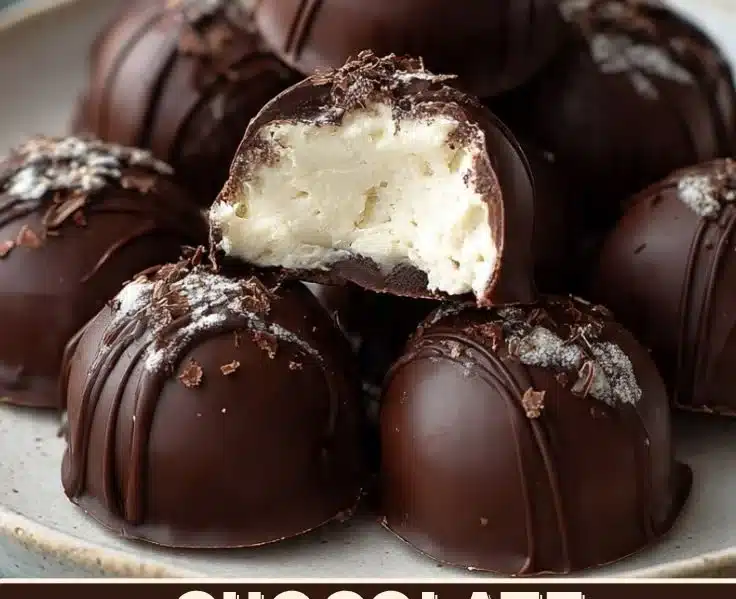 Decadent Chocolate Dessert Bomb topped with rich chocolate sauce and sprinkled nuts.