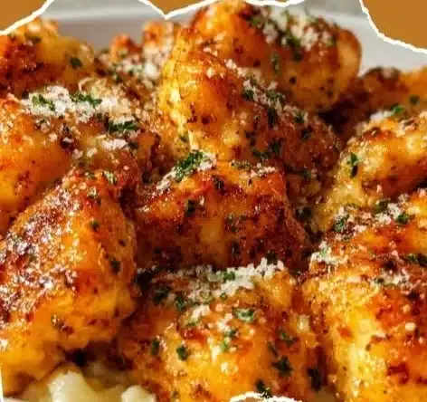 Cottage Cheese Parmesan Firecracker Chicken dish garnished and ready to serve
