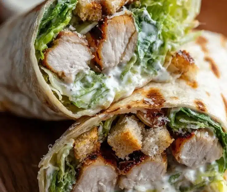 15-Minute Crispy Chicken Caesar Wraps