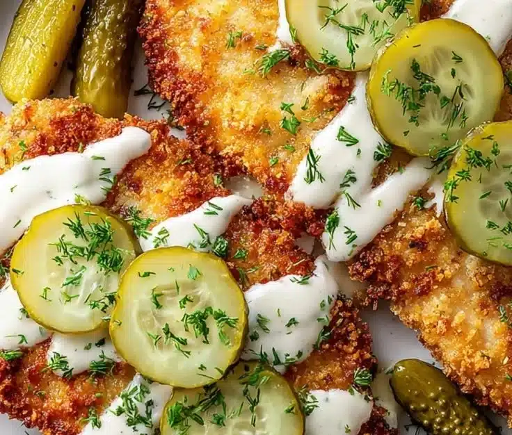 Air Fryer Dill Pickle Chicken with Crispy Parmesan Panko Crust