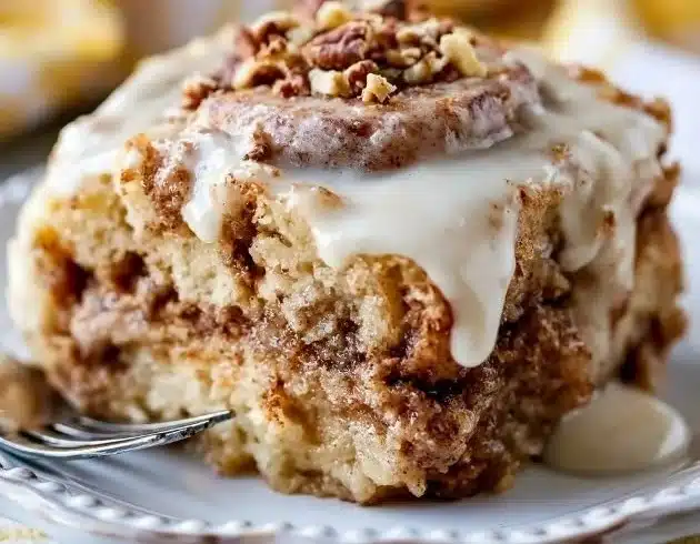 Crockpot Gooey Cinnamon Roll Dump Cake