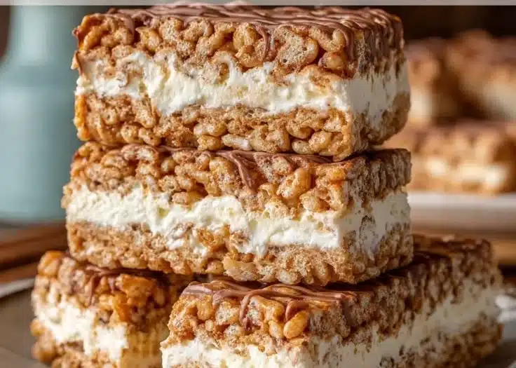 Crunchy Rice Krispie Ice Cream Bars