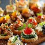 Variety of easy buffet finger food ideas for parties and gatherings.