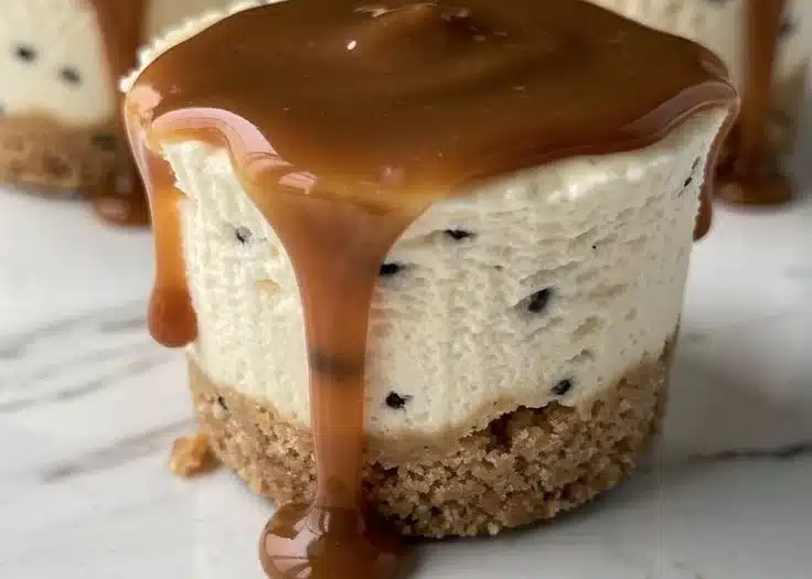Mini Cheesecake Cups with Caramel Topping