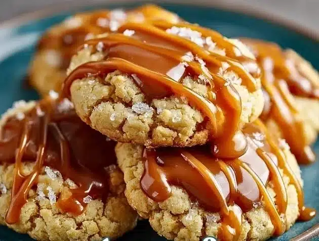 Delicious Salted Caramel Cheesecake Cookies fresh out of the oven