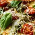 Delicious eggplant zucchini lasagna served in a dish