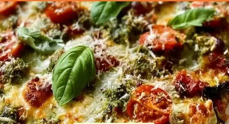 Delicious eggplant zucchini lasagna served in a dish