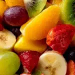 Healthy brunch fruit salad with a variety of fresh fruits