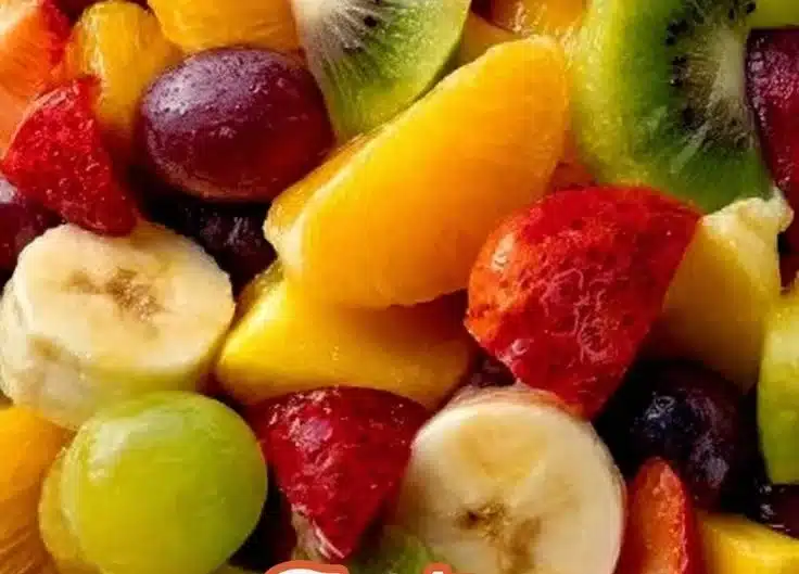 Healthy brunch fruit salad with a variety of fresh fruits