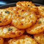 Delicious cheesy garlic bites made with Ritz crackers and melted cheese.