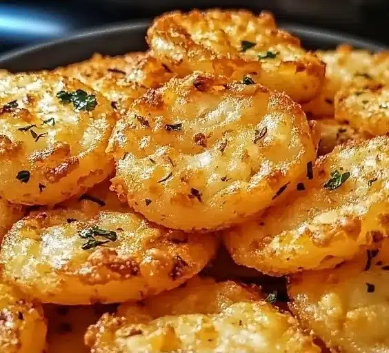 Delicious cheesy garlic bites made with Ritz crackers and melted cheese.