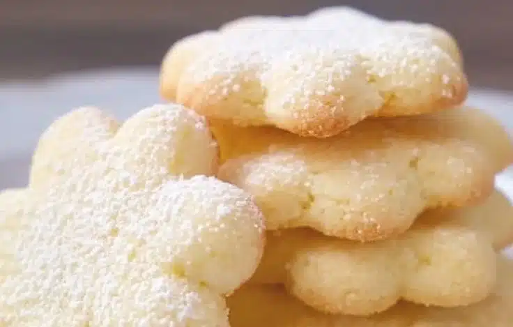 Plate of homemade Italian butter cookies with decorative sprinkles