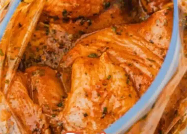Marinated chicken prepared for delicious tacos with fresh toppings