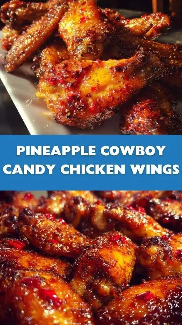 Chinese Chicken Wings with pineapple served on a plate garnished with greens