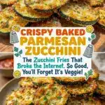 Crispy baked parmesan zucchini rounds served on a plate