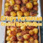 Crispy Parmesan smashed baby potatoes with herbs and spices