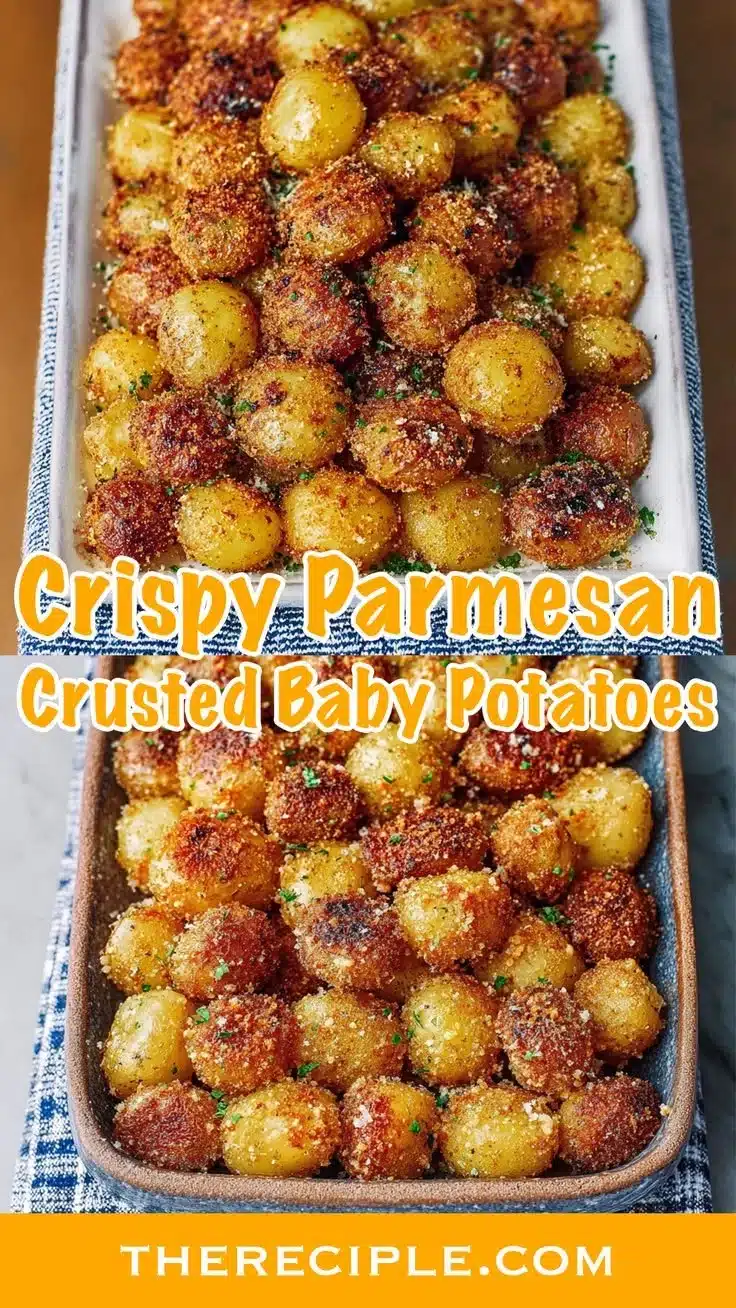 Crispy Parmesan smashed baby potatoes with herbs and spices