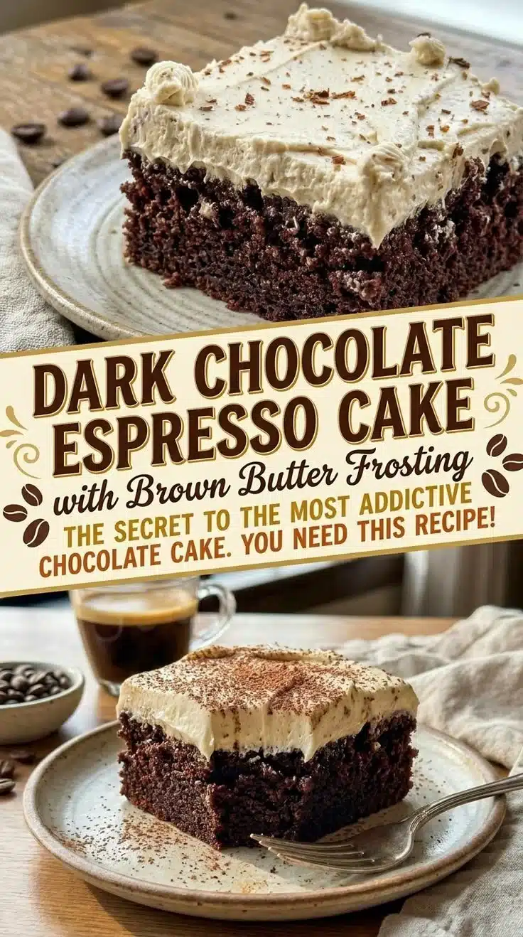 Rich Dark Chocolate Espresso Cake with Espresso Frosting