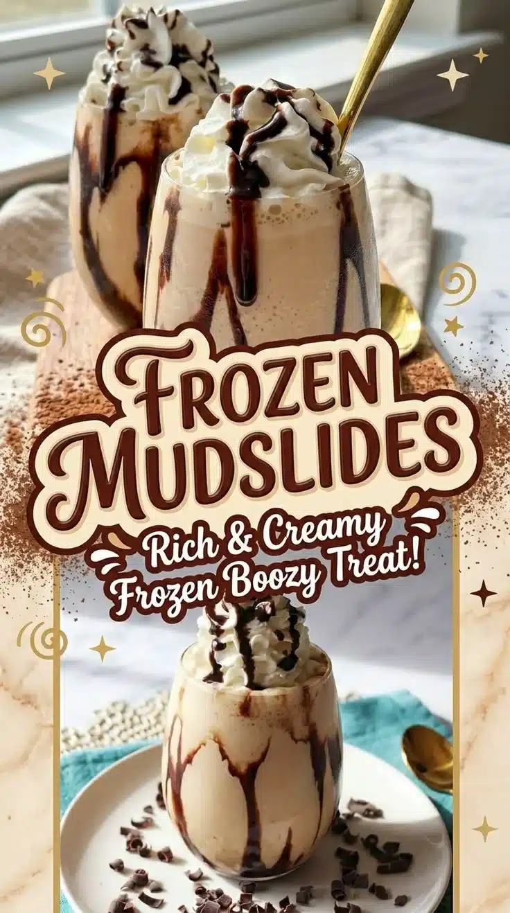 Delicious Frozen Mudslide drink made with Kahlua and Baileys