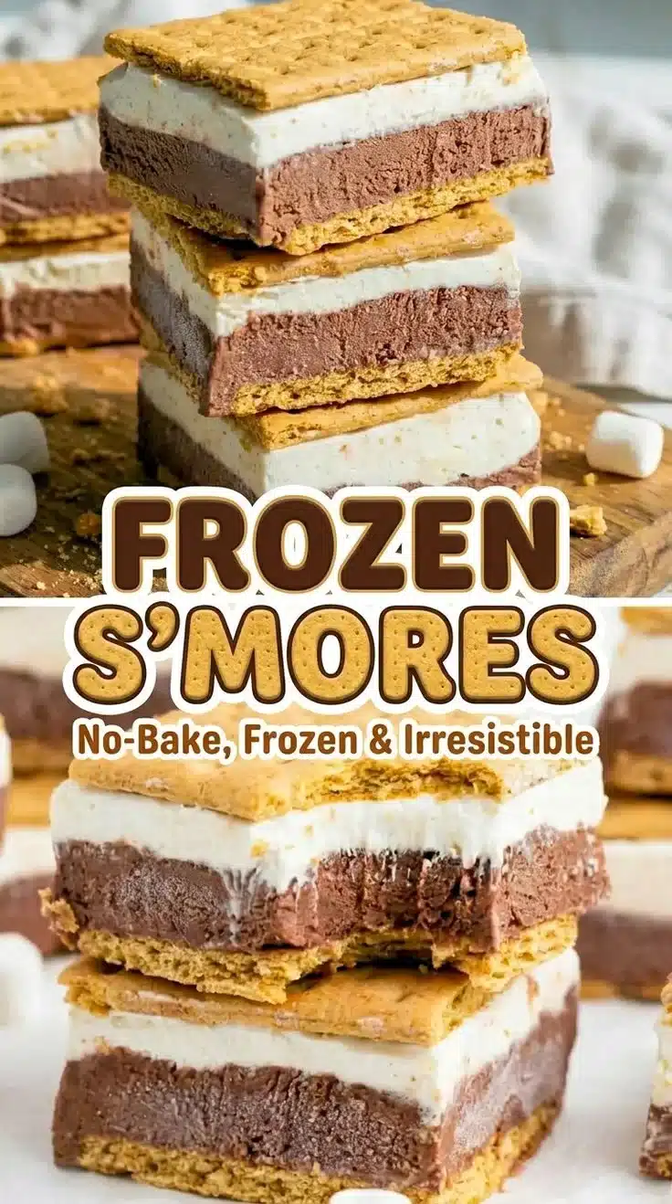 Delicious Frozen S’mores Bars served as a summer dessert