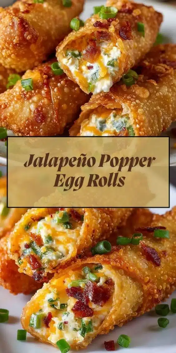 Jalapeño popper egg rolls filled with creamy cheese and spicy jalapeños