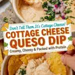 Viral cottage cheese queso dip made with high-protein ingredients