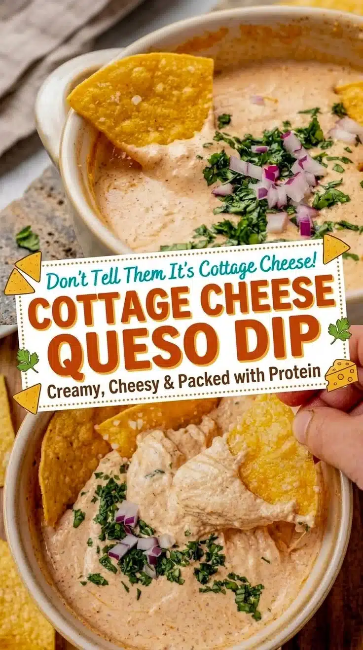 Viral cottage cheese queso dip made with high-protein ingredients